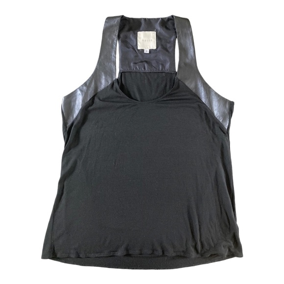 Mason Tank Top with Lamb Leather accent Panel - Picture 7 of 10